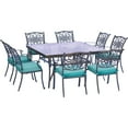 thumbnail image 1 of Hanover Traditions 9-Piece Dining Set in Blue with 60 In. Square Glass-Top Dining Table, 1 of 15
