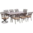 thumbnail image 1 of Hanover Traditions 9-Piece Dining Set in Tan with Extra Large Glass-Top Dining Table, 1 of 14