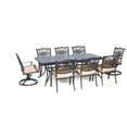 thumbnail image 1 of Hanover Traditions 9-Piece Rust-Free Aluminum Outdoor Patio Dining Set with Tan Cushions, 6 Dining Chairs, 2 Swivel Rockers and Aluminum Rectangular Dining Table, TRADDN9PCSW-2, 1 of 24