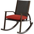 thumbnail image 1 of Hanover Traditions Rocking Chair, Aluminum Frame Wicker Back, Comfortable Plush Cushion, Rust-Resistant - TRADWBRKR-RED, 1 of 6