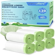 HanrayCare Commode Liners - 120 packs - Disposable Bags for Commode Chairs & Bedpan, Leak-Proof & Portable   Simplify Cleanup for Seniors & Disabled