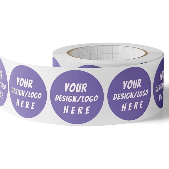 Hanrise 150 Custom Circle/Square BOPP Roll Labels- Personalized Stickers for Business Logo, Party, Wedding Favor, Baby Shower-Any Design Text + Image, Matte/Gloss Finish (2.5 Inch Square)