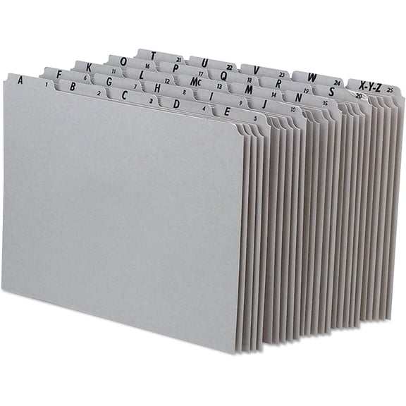 Hanrise A-Z Top Tab Recycled Gray Pressboard 1/5-Tab File Guides, Letter, 25/Set (PN925)