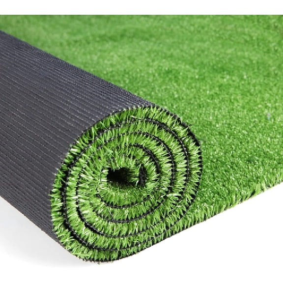 Hanrise Artificial Grass Turf, 5ft x 19ft 0.4" Pile Height, Indoor Outdoor Fake Astroturf Rug Carpet Mat for Balcony Decor Backyard Patio Backdrop Fence Wall Decorations Dogs