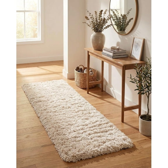 Hanrise - Infinity Shag Rug  6 Ft Runner Linen Plush Shag Rug  Perfect for Hallways, Entryways, and Cozy Bedrooms