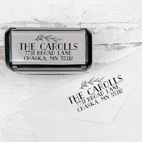 Hanrise Self Inking Modern Address Stamps | Custom Return Address Stamper (Bold Branch, Xtra Wide)