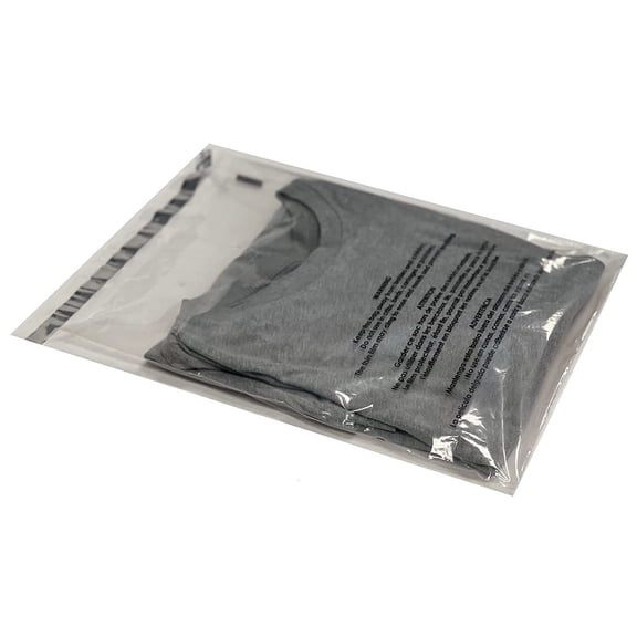 Hanrise Self-Sealing Suffocation Warning Poly Bags 18x24 Inches | Clear Packaging Bags with Adhesive Strip | Ideal for FBA, Storage, Retail (Pack of 1,000)