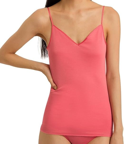 Hanro PORCELAIN ROSE Cotton Seamless V Neck Camisole, US X-Small