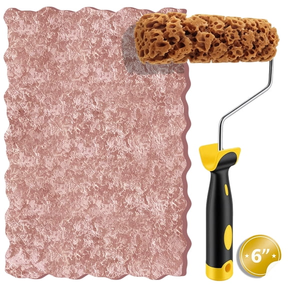 Hanroy Sponge Paint Roller, Small 6" Seaweed Texture Roller Brush for DIY Walls Patterns & Home Decor Projects (M60)