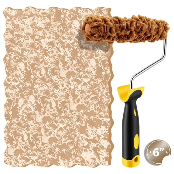 Hanroy 6" Seaweed Texture Sponge Paint Roller - Create Unique Wall Patterns, Hide Flaws, Easy DIY Tool for Walls & Furniture (RM488K)