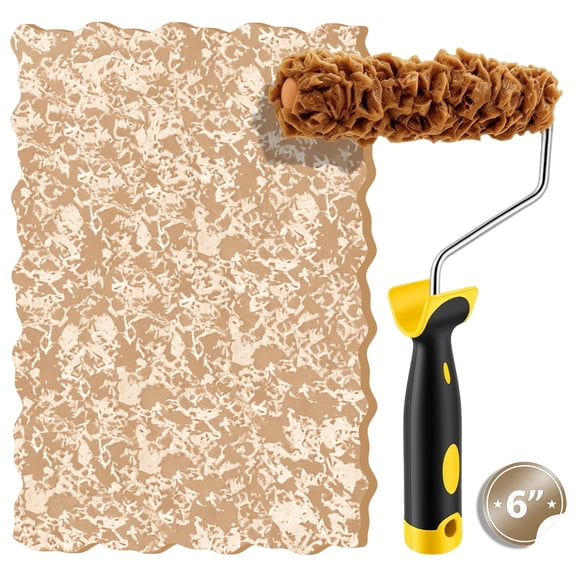 Hanroy 6" Seaweed Texture Sponge Paint Roller - Create Unique Wall Patterns, Hide Flaws, Easy DIY Tool for Walls & Furniture (RM488K)