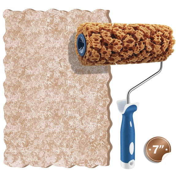Hanroy Sponge Paint Roller, Small 7" Seaweed Sponge Roller Brush Texture Paint Tool for Home Wall Art Deco (M90FT)