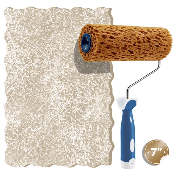 Hanroy 7" Sponge Paint Roller, Unique Seaweed Texture for DIY Walls, Pattern & Home Decor Projects (M90F)