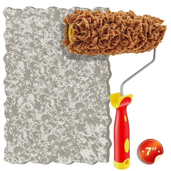 Hanroy 7" Seaweed Texture Sponge Paint Roller - Create Unique Wall Patterns, Hide Flaws, Easy DIY Tool for Walls & Furniture (RM478K)