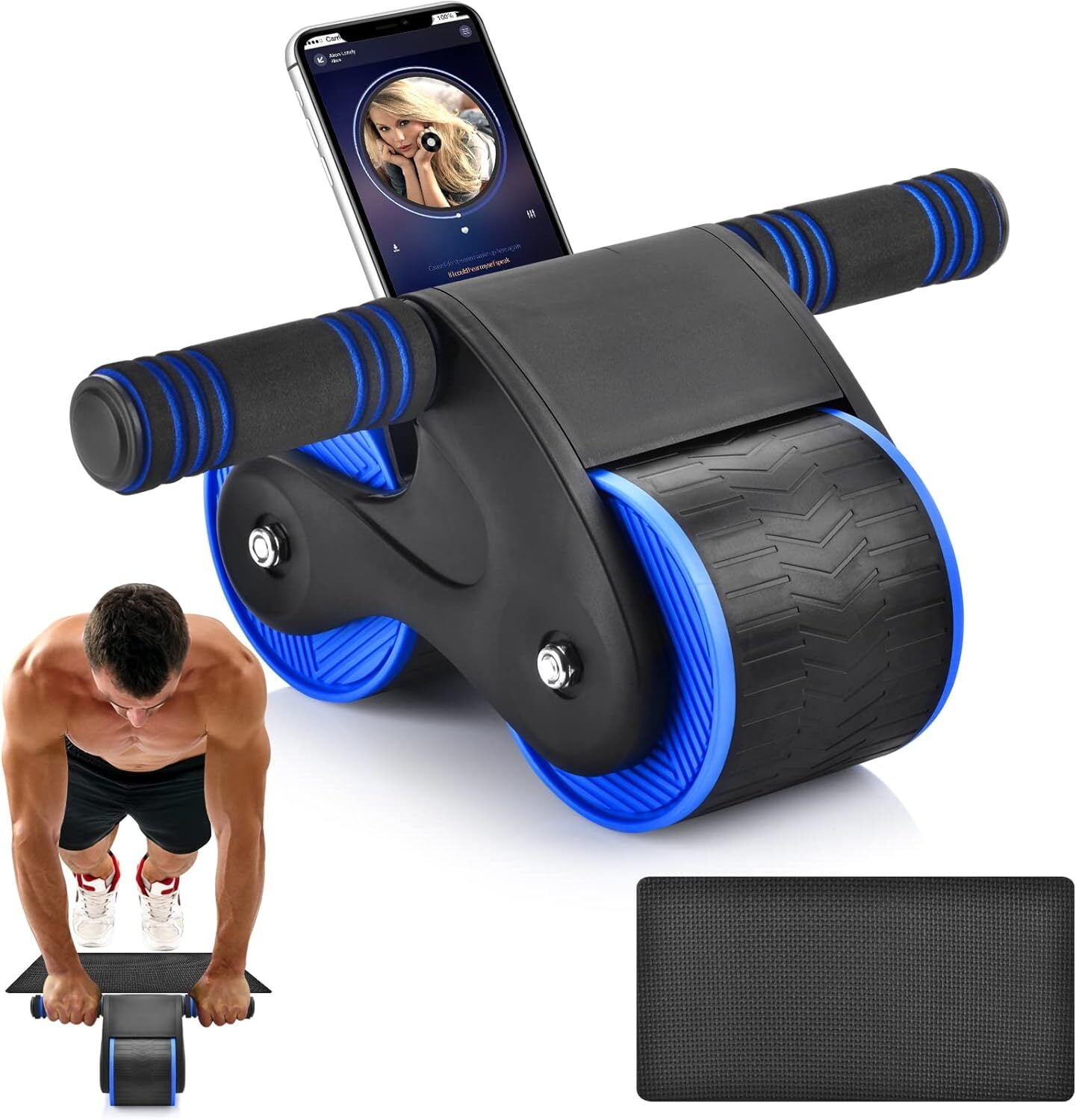 Hanru AB Roller Wheel Equipment, AB Core Workout Equipment with Automatic  Rebound Assistance and Resistance Springs, AB Core Exercise Equipment with  Knee Pad Accessories for Home Gym Fitness Equipment 