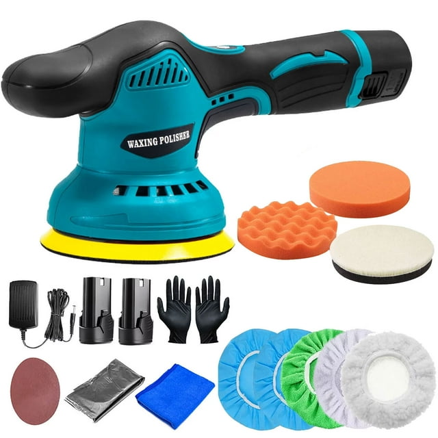 Hanru Cordless Car Buffer Polisher, Car Waxer with 2pcs 12V Lithium