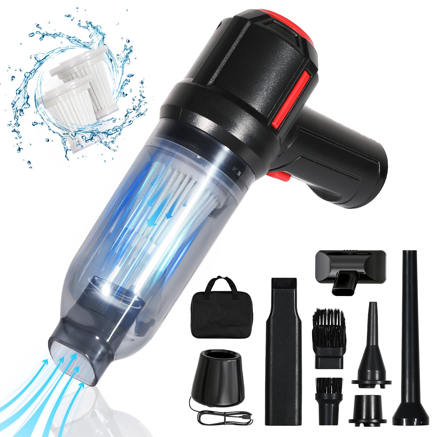 Hanru Small Handheld Vacuum, 9000PA Cordless Vacuum Cleaner