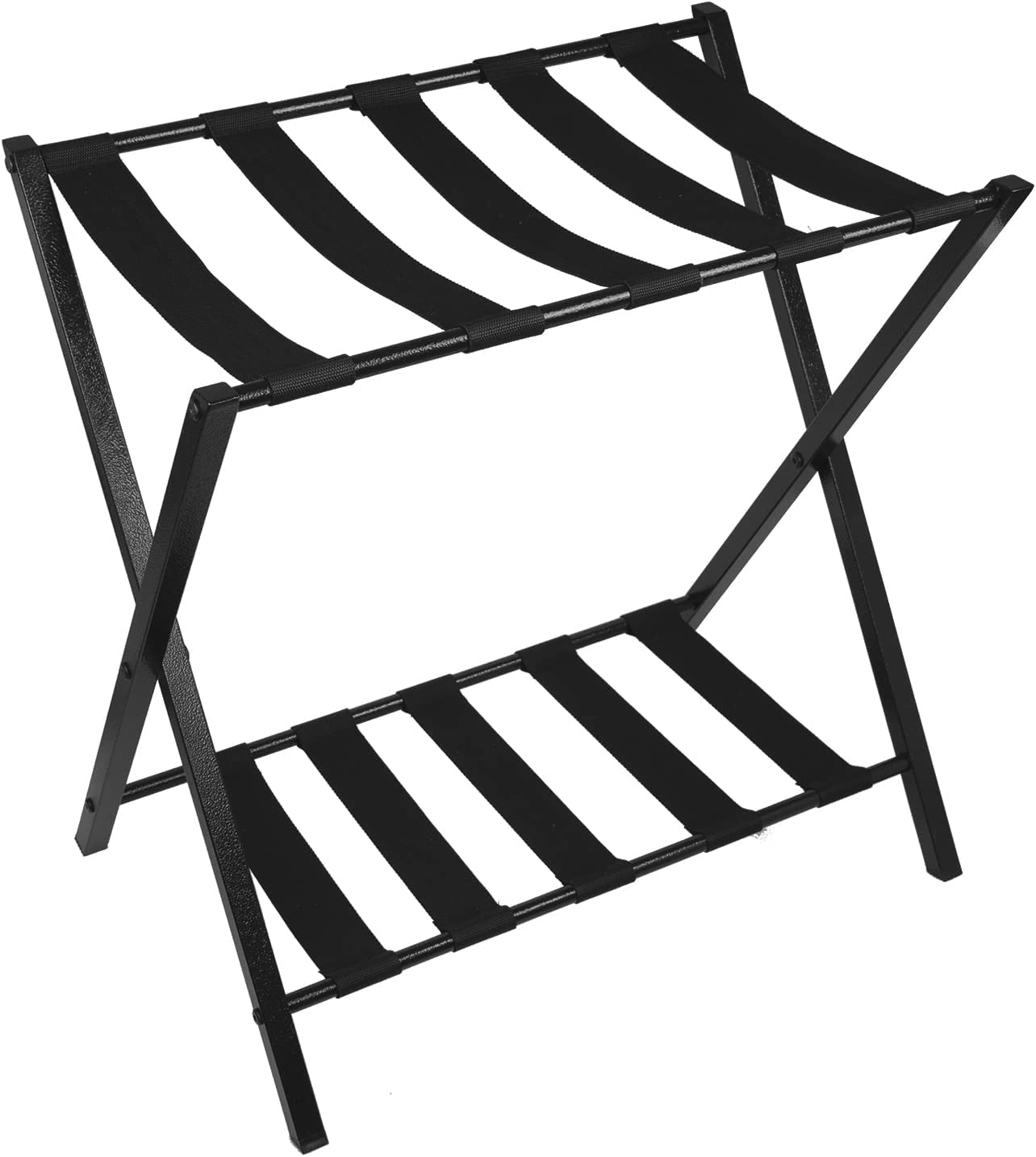 Hans&Alice Luggage Rack with Shelf Foldable Suitcase Rack Metal Folding Luggage Stand Suitcase