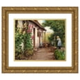 thumbnail image 1 of Hans Andersen Brendekilde 14x12 Gold Ornate Wood Frame and Double Matted Museum Art Print Titled - Outside the Farmhouse, 1 of 4