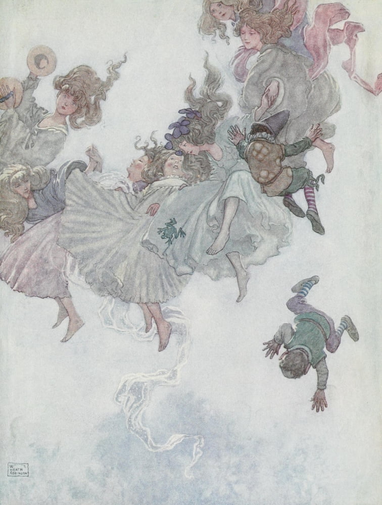 Hans Andersens Fairy Tales 1913 Elfin-Mount Canvas Art - W Heath Robinson (18 x 24)