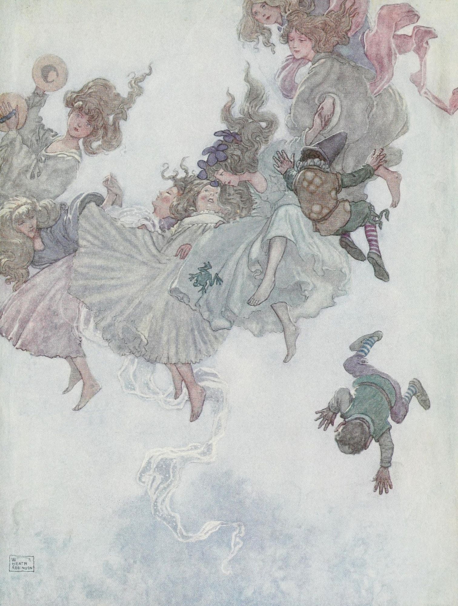 Hans Andersens Fairy Tales 1913 Elfin-Mount Canvas Art - W Heath Robinson (24 x 36)