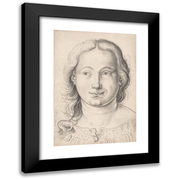 Hans Baldung 11x14 Black Modern Framed Museum Art Print Titled - Head of a Girl (1513-15)