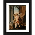 thumbnail image 1 of Hans Baldung 18x24 Black Ornate Framed Double Matted Museum Art Print Titled: Hercules and Antaeus (1530), 1 of 5