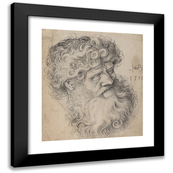 Hans Baldung 20x22 Black Modern Framed Museum Art Print Titled - Head of Saint John the Baptist (1516)