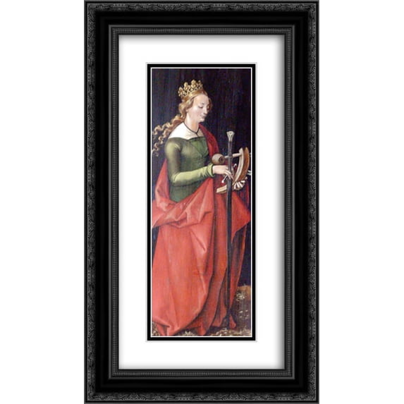 Hans Baldung 2x Matted 14x24 Black Ornate Framed Art Print 'Saint Catherine of Alexandria'