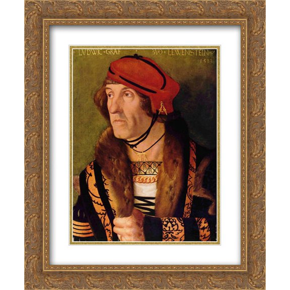 Hans Baldung 2x Matted 20x24 Gold Ornate Framed Art Print 'Portrait of Ludwig Graf zu Loewenstein'