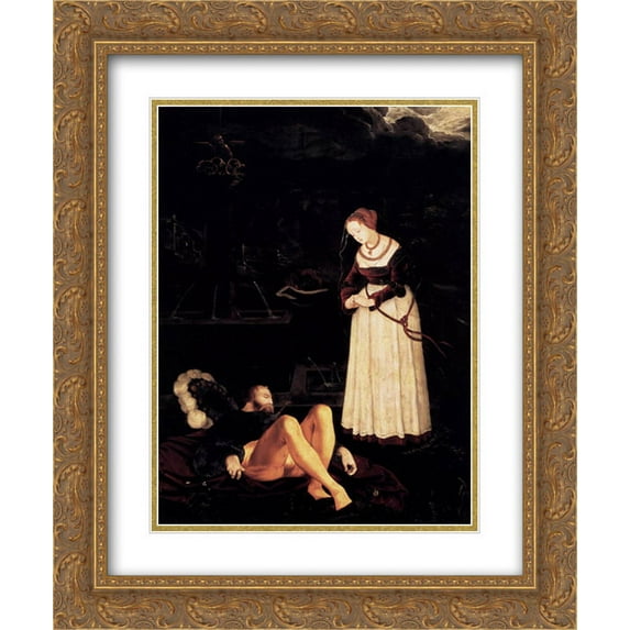 Hans Baldung 2x Matted 20x24 Gold Ornate Framed Art Print 'Pyramus and Thisbe'