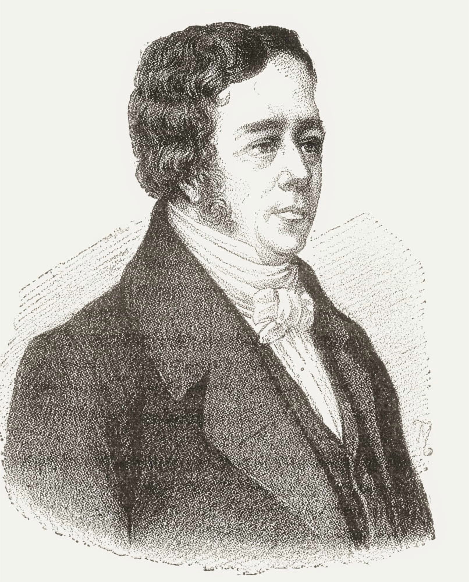 Hans Christian -Rsted Or Oersted 1777 Canvas Art - Ken Welsh Design Pics (12 x 15)