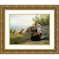 thumbnail image 1 of Hans Fredrik Gude 24x18 Gold Ornate Framed and Double Matted Museum Art Print Titled - Ladies in the Sunshine (1883), 1 of 4