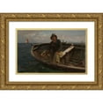 thumbnail image 1 of Hans Gude 18x13 Gold Ornate Wood Frame and Double Matted Museum Art Print Titled - Fisherman from Rugen (1882), 1 of 4
