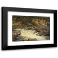 thumbnail image 1 of Hans Gude 24x18 Black Modern Framed Museum Art Print Titled - Waterfall in Hallingdal (1848), 1 of 5