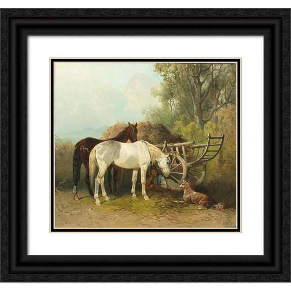 Hans Haag 22x20 Black Ornate Framed Double Matted Museum Art Print Titled: Rest of the Shepherd Boy