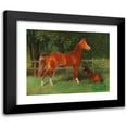 thumbnail image 1 of Hans Haag 24x20 Black Modern Framed Museum Art Print Titled - Chestnut with Foal in the Meadow, 1 of 5