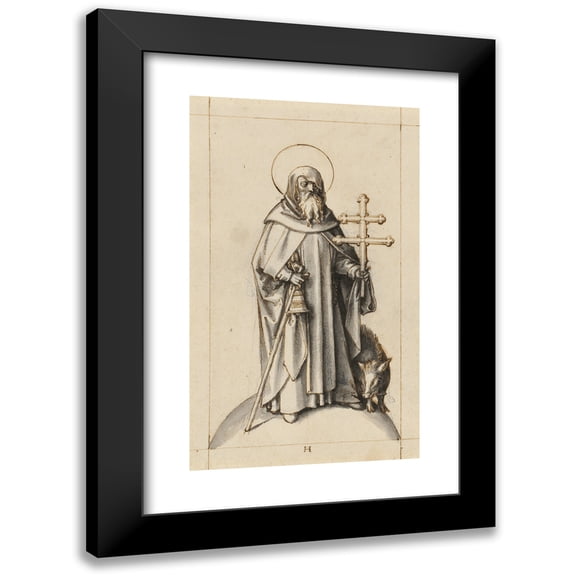 Hans Holbein The Elder 10x14 Black Modern Framed Museum Art Print Titled - St. Anthony (1500)