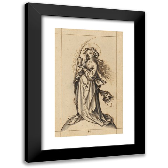 Hans Holbein The Elder 10x14 Black Modern Framed Museum Art Print Titled - St. Mary Magdalena (1500)