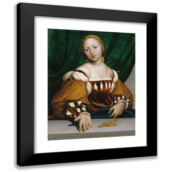 Hans Holbein The Elder 12x14 Black Modern Framed Museum Art Print Titled - Lais of Corinth (1526)
