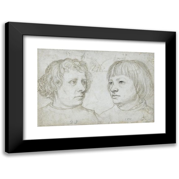 Hans Holbein The Elder 14x11 Black Modern Framed Museum Art Print Titled - Ambrosius and Hans (1511)