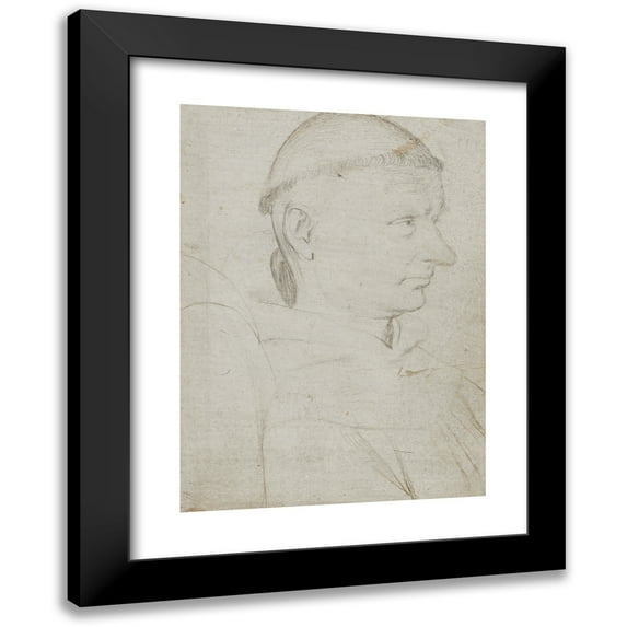 Hans Holbein The Elder 14x18 Black Modern Framed Museum Art Print Titled - Portrait of a Monk (1502)