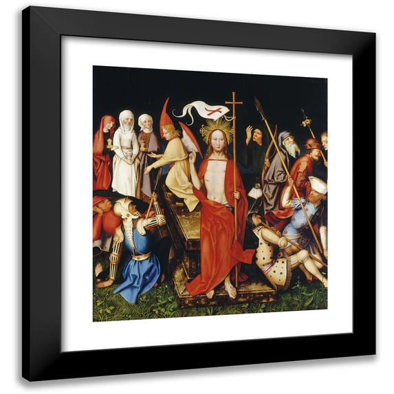 Hans Holbein The Elder 15x16 Black Modern Framed Museum Art Print Titled - Resurrection (1501)