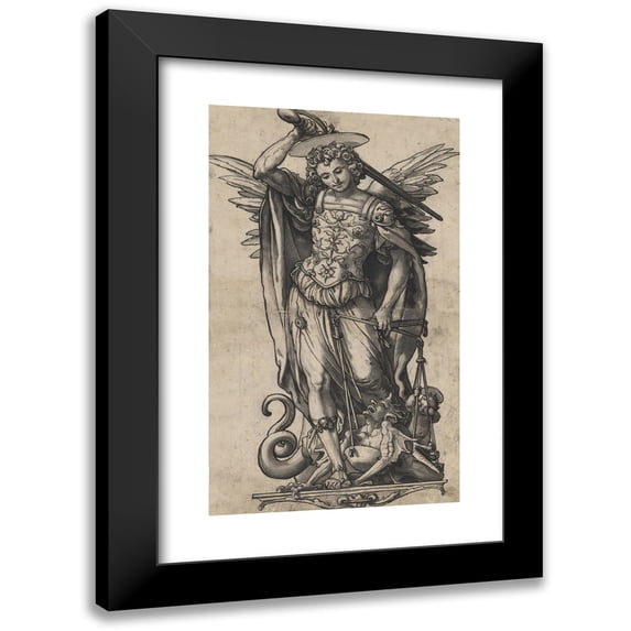 Hans Holbein The Younger 12x18 Black Modern Framed Museum Art Print Titled - The Archangel Michael as Seelenwager (1523)