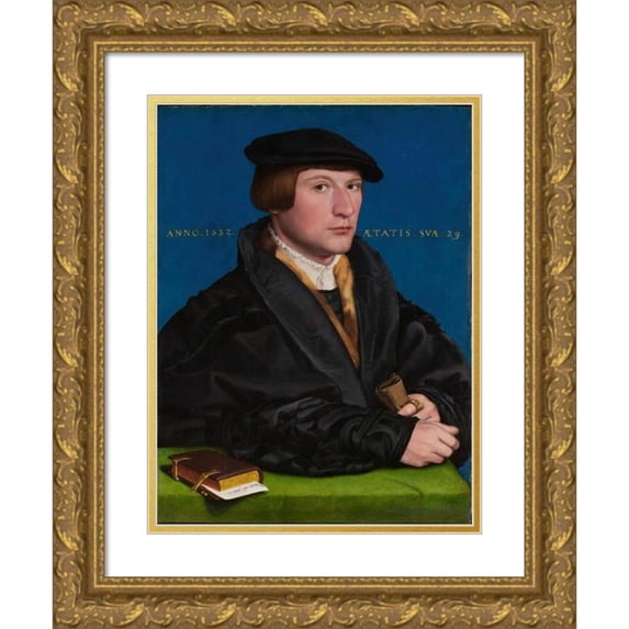 Hans Holbein The Younger 15x18 Gold Ornate Wood Frame and Double Matted Museum Art Print Titled - Hermann Von Wedigh III (1532)