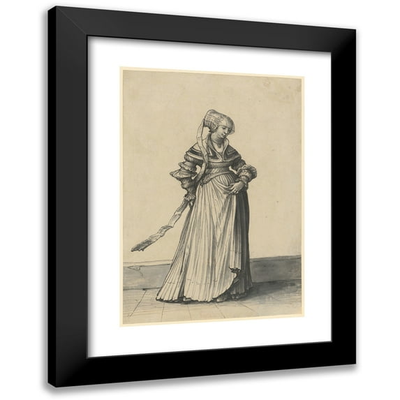 Hans Holbein The Younger 18x24 Black Modern Framed Museum Art Print Titled - Baselin, Turned to the Right (1523)