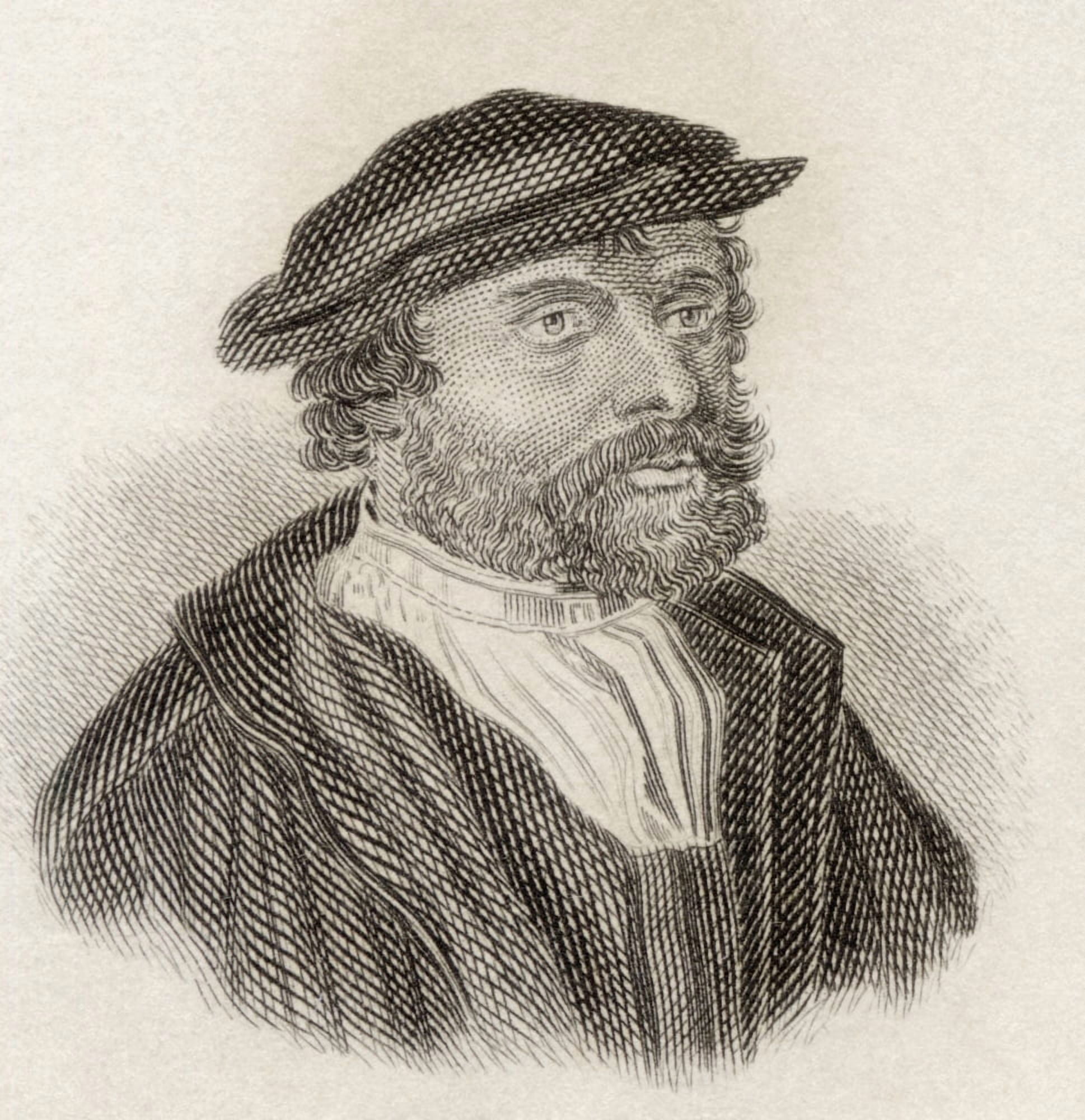 Hans Holbein The Younger C 1498 To 1543 German Artist And Printmaker From Crabbs Historical Dictionary Published 1825 Canvas Art - Ken Welsh  Design Pics (28 x 30)