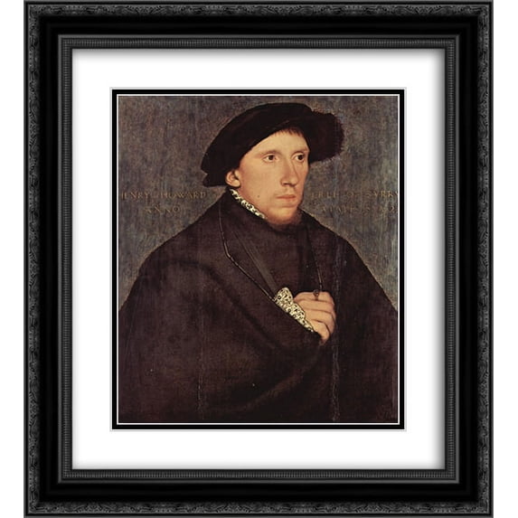 Hans Holbein the Younger 2x Matted 20x24 Black Ornate Framed Art Print 'Henry Howard, Earl of Surrey'