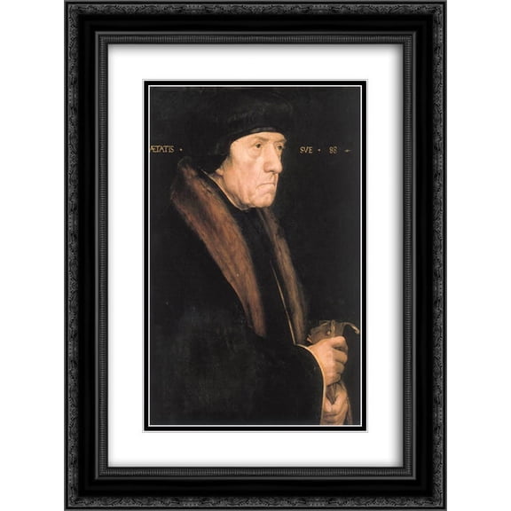Hans Holbein the Younger 2x Matted 20x24 Black Ornate Framed Art Print 'Portrait of John Chambers'