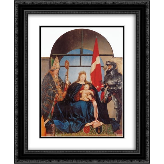 Hans Holbein the Younger 2x Matted 20x24 Black Ornate Framed Art Print 'The Solothurn Madonna'